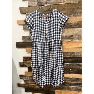 Pyne & Smith linen white/blue checks dress size Medium